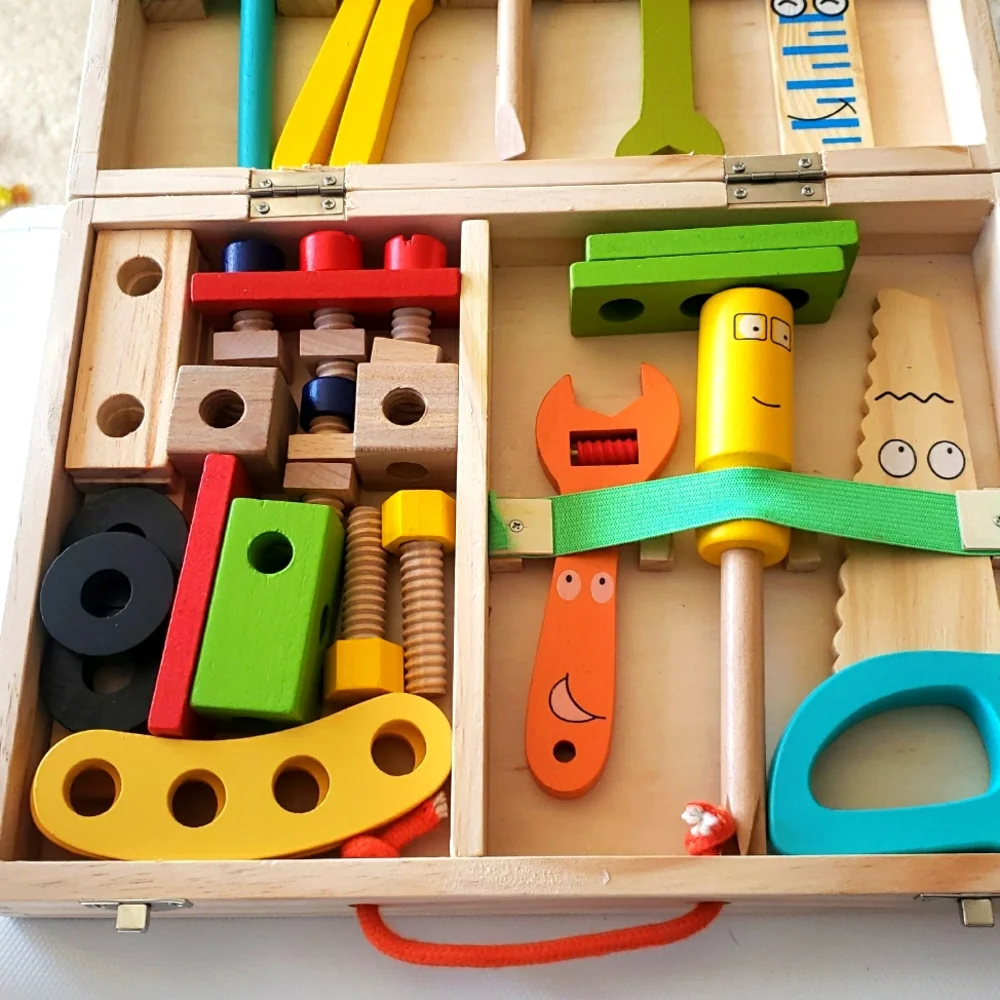 Wooden Toolbox Construction STEM Set